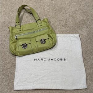 Marc Jacobs Lime Green Shoulder Bag with Silver Accents